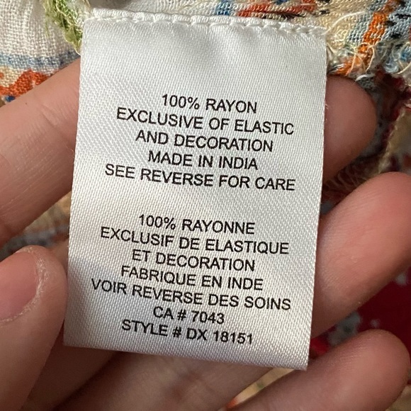 PATRONS OF PEACE BOHO RED/BEIGE/BLUE LACE-UP TANK TOP SIZE EXTRA‎ SMALL - Picture 4 of 4